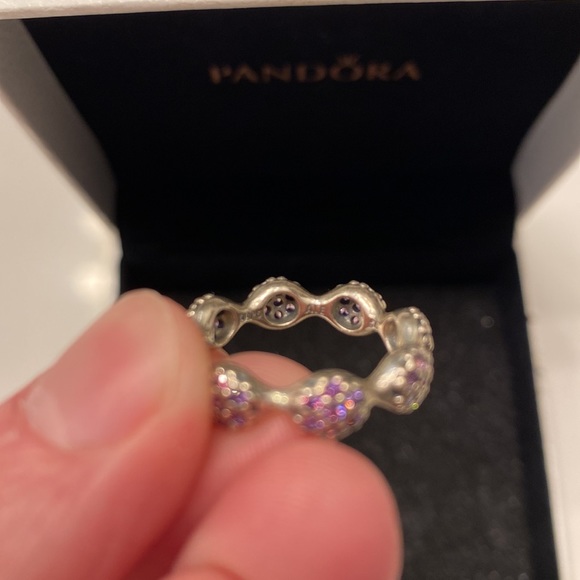 Pandora 8 Pod Pave Purple Jewel Ring in Stirling Silver - Picture 4 of 4